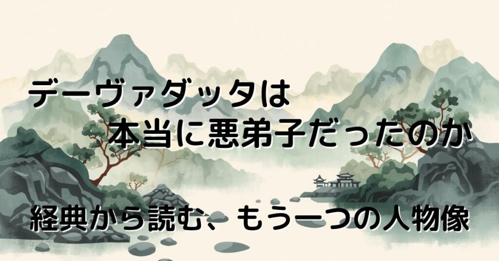 デーヴァダッタは本当に悪弟子だったのか？